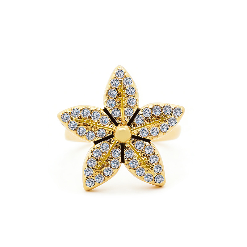 ANELLO A FIORE REGOLABILE CON ZIRCONI - MY25536C691