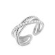 ANELLO APERTO REGOLABILE INTRECCIATO CON ZIRCONE - MY2556B440