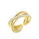 ANELLO APERTO REGOLABILE INTRECCIATO CON ZIRCONE - MY2556B440