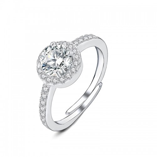 ANELLO REGOLABILE CON ZIRCONE ROTONDO - MY25616B465