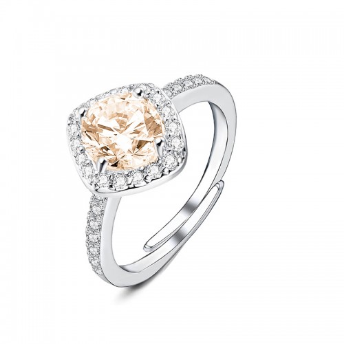ANELLO REGOLABILE CON ZIRCONE QUADRATO - MY25616B471