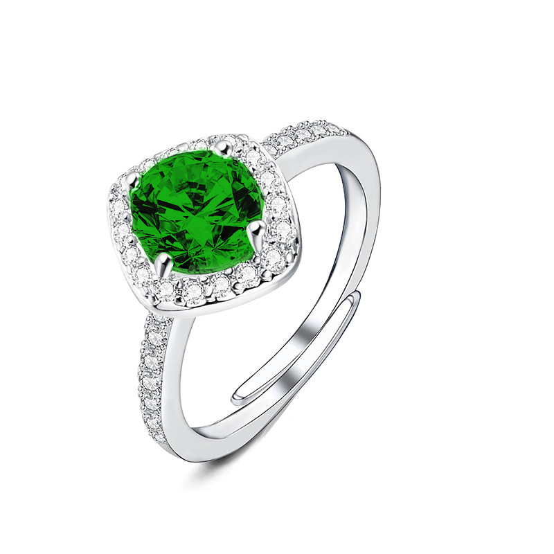 ANELLO REGOLABILE CON ZIRCONE QUADRATO - MY25616B471