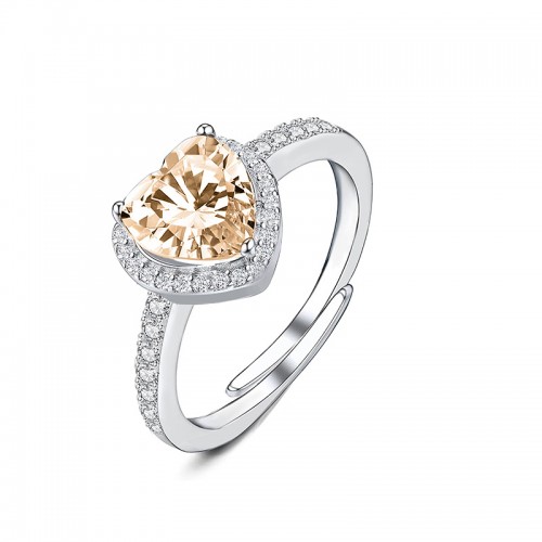 ANELLO REGOLABILE CON ZIRCONE A CUORE - MY25616B474