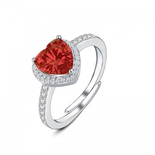 ANELLO REGOLABILE CON ZIRCONE A CUORE - MY25616B474