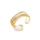 ANELLO APERTO REGOLABILE A TRE FILI CON ZIRCONE - MY2576B436 ANELLO APERTO REGOLABILE A TRE FILI CON ZIRCONE - MY2576B436