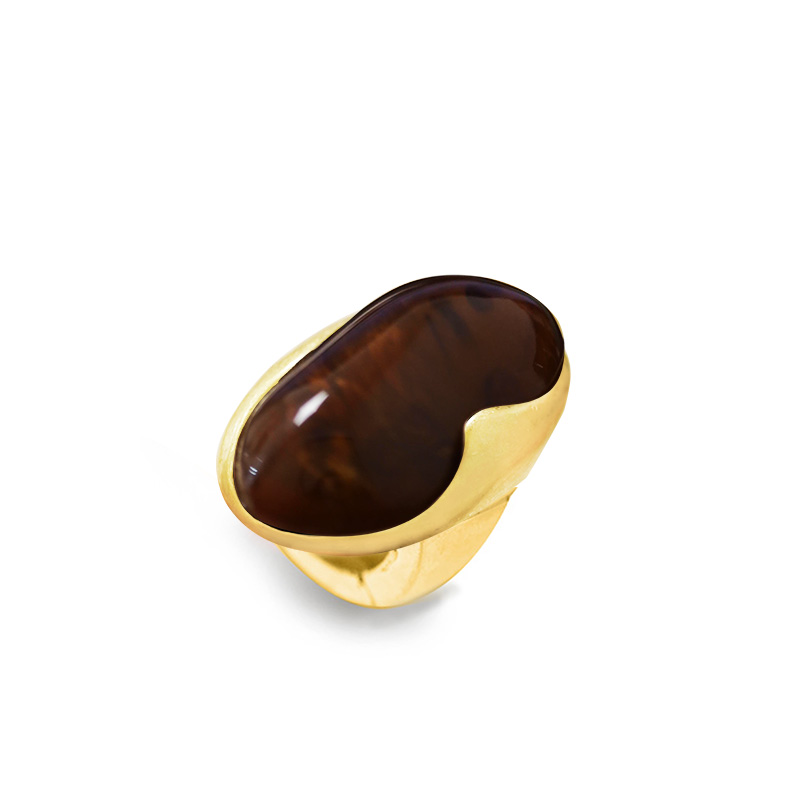 GRANDE ANELLO ELASTICO OVALE CON PIETRA IN RESINA - NY24100B878 GRANDE ANELLO ELASTICO OVALE CON PIETRA IN RESINA - NY24100B878