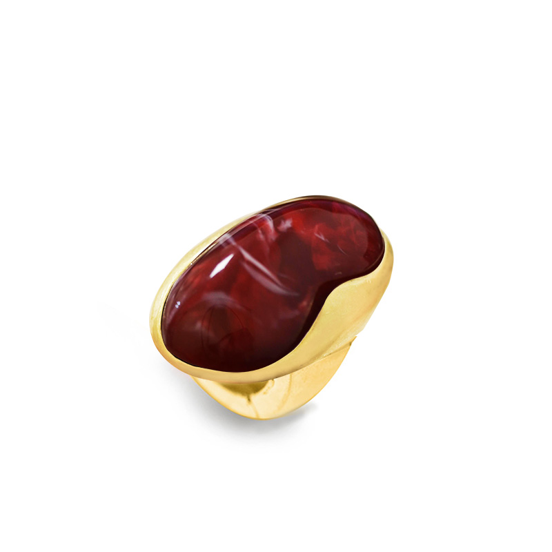 GRANDE ANELLO ELASTICO OVALE CON PIETRA IN RESINA - NY24100B878 GRANDE ANELLO ELASTICO OVALE CON PIETRA IN RESINA - NY24100B878
