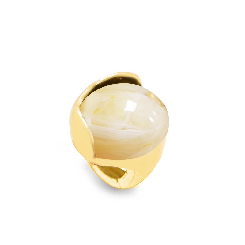 GRANDE ANELLO ELASTICO TONDO CON PIETRA IN RESINA - NY24100B882 GRANDE ANELLO ELASTICO TONDO CON PIETRA IN RESINA - NY24100B882