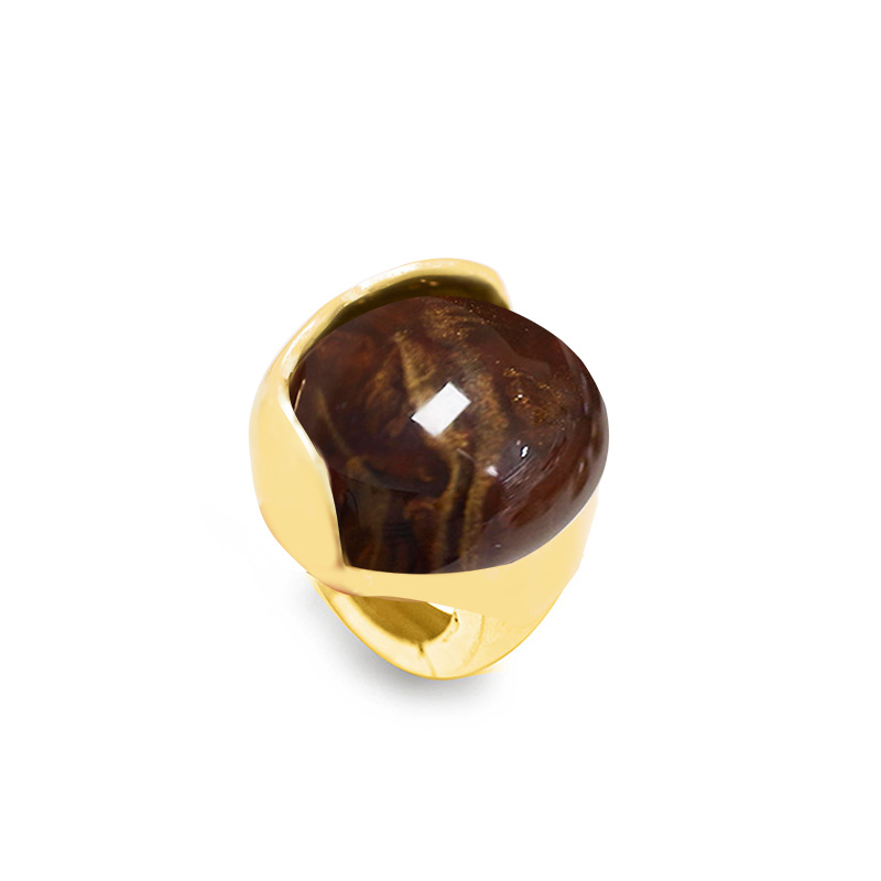 GRANDE ANELLO ELASTICO TONDO CON PIETRA IN RESINA - NY24100B882 GRANDE ANELLO ELASTICO TONDO CON PIETRA IN RESINA - NY24100B882