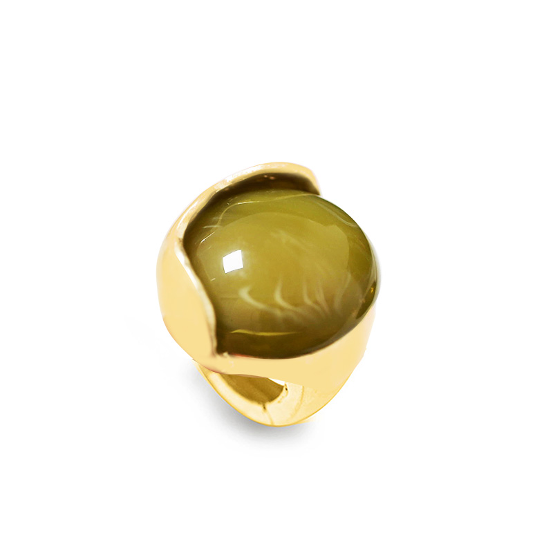 GRANDE ANELLO ELASTICO TONDO CON PIETRA IN RESINA - NY24100B882 GRANDE ANELLO ELASTICO TONDO CON PIETRA IN RESINA - NY24100B882