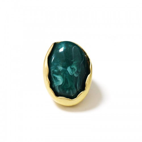 GRANDE ANELLO ELASTICO OVALE CON PIETRA IN RESINA - NY24100B880/B885 GRANDE ANELLO ELASTICO OVALE CON PIETRA IN RESINA - NY24100B880/B885