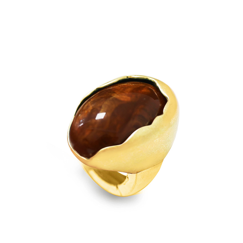 GRANDE ANELLO ELASTICO OVALE CON PIETRA IN RESINA - NY24100B880/B885