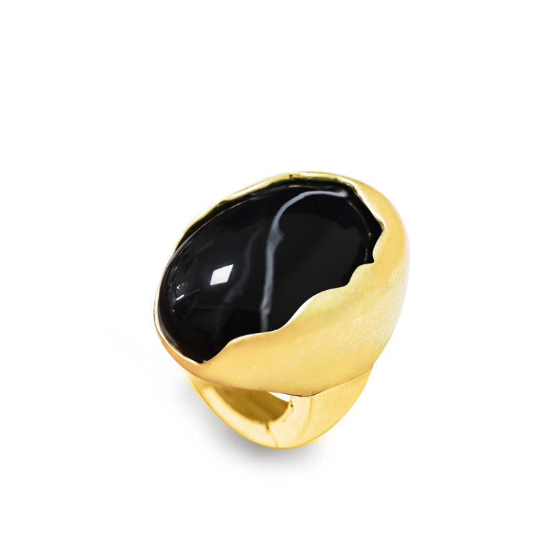 GRANDE ANELLO ELASTICO OVALE CON PIETRA IN RESINA - NY24100B880/B885