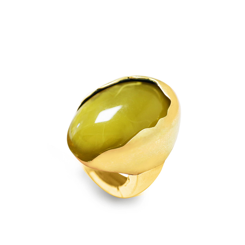 GRANDE ANELLO ELASTICO OVALE CON PIETRA IN RESINA - NY24100B880/B885