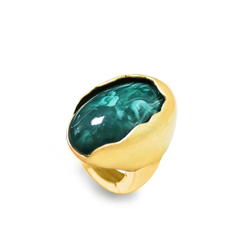 GRANDE ANELLO ELASTICO OVALE CON PIETRA IN RESINA - NY24100B880/B885
