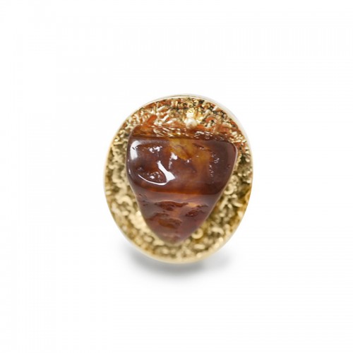 GRANDE ANELLO ELASTICO OVALE CON PIETRA IN RESINA - NY24100B888
