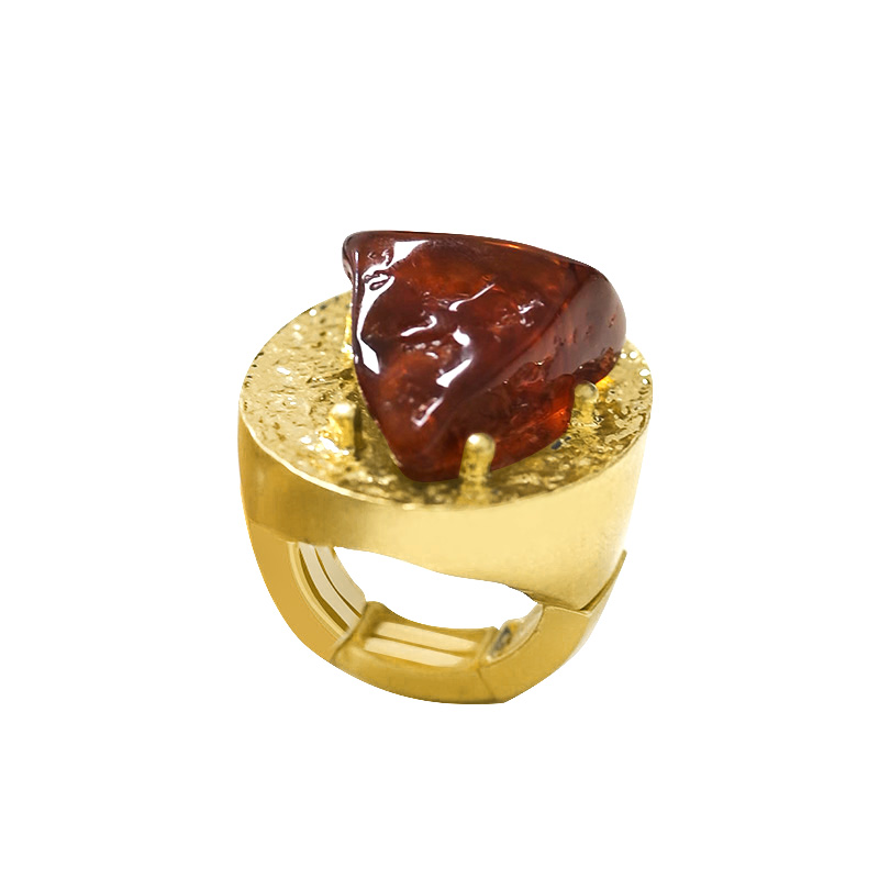 GRANDE ANELLO ELASTICO OVALE CON PIETRA IN RESINA - NY24100B888