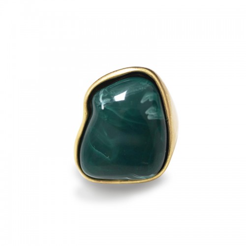 GRANDE ANELLO ELASTICO IRREGOLARE CON PIETRA IN RESINA - NY24100B889