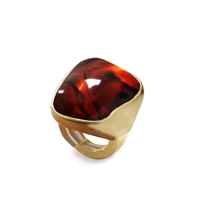 GRANDE ANELLO ELASTICO IRREGOLARE CON PIETRA IN RESINA - NY24100B889