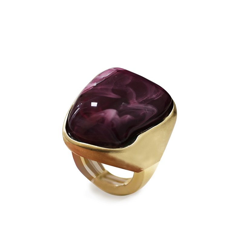 GRANDE ANELLO ELASTICO IRREGOLARE CON PIETRA IN RESINA - NY24100B889