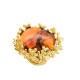 GRANDE ANELLO ELASTICO CORAL CON PIETRA IN RESINA - NY24108B892