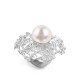 GRANDE ANELLO ELASTICO CORAL CON PERLA - NY2492B896