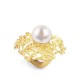 GRANDE ANELLO ELASTICO CORAL CON PERLA - NY2492B896