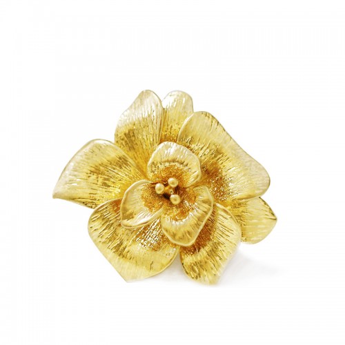 GRANDE ANELLO ELASTICO CON FIORE - NY2492B897