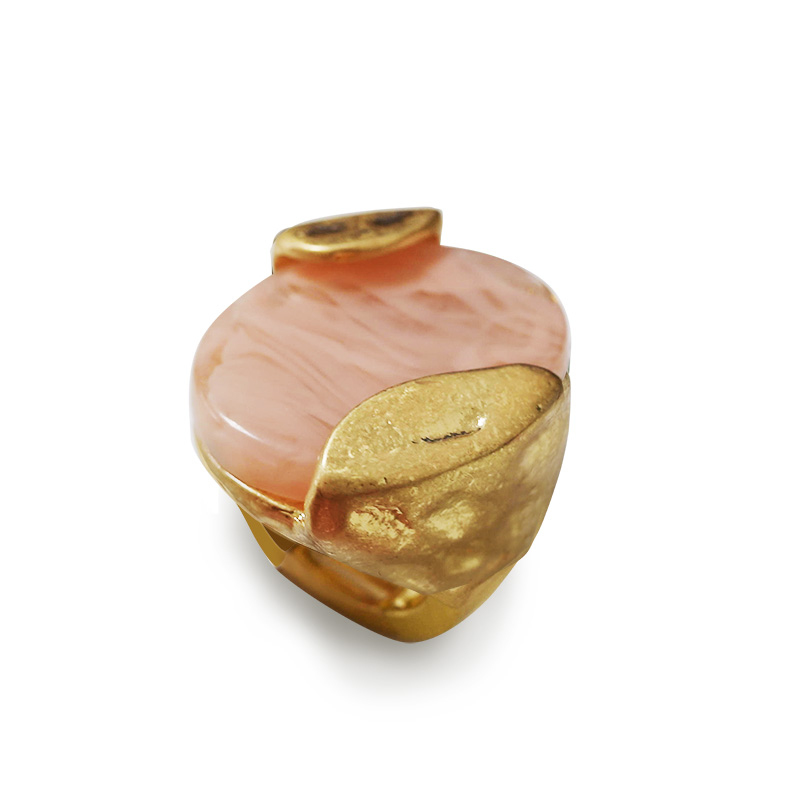 GRANDE ANELLO ELASTICO OVALE CON PIETRA IN RESINA - NY25100C569