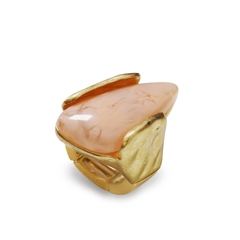 GRANDE ANELLO ELASTICO A PUNTA CON PIETRA IN RESINA - NY25100C570