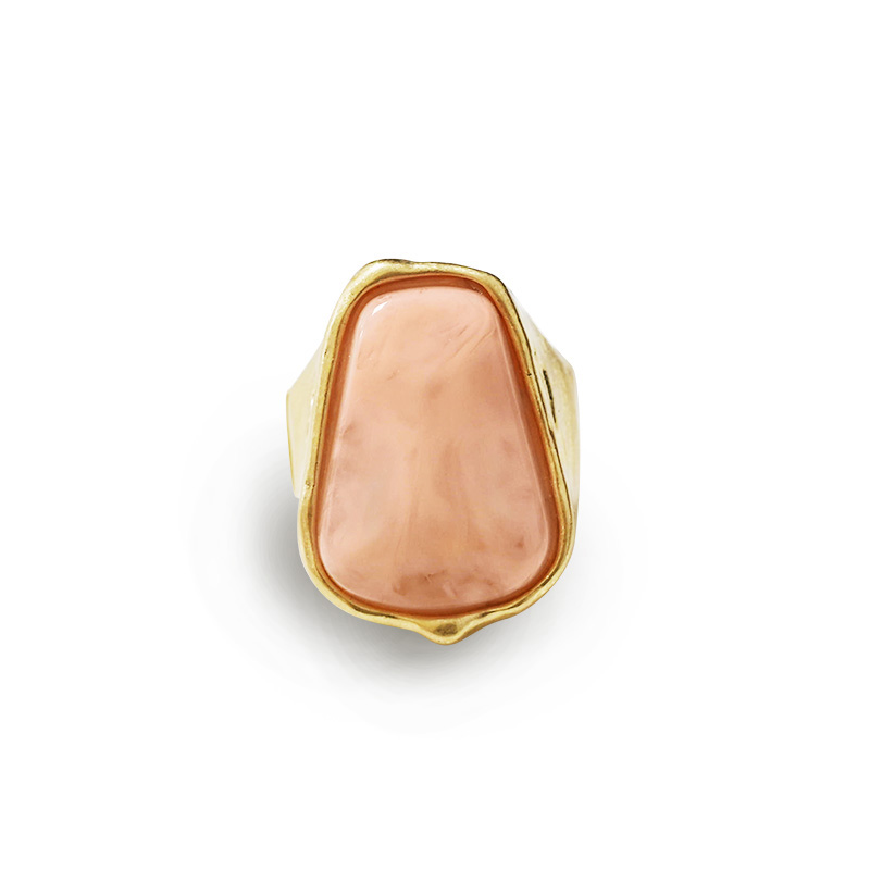 GRANDE ANELLO ELASTICO A TRAPEZIO CON PIETRA IN RESINA - NY25100C571