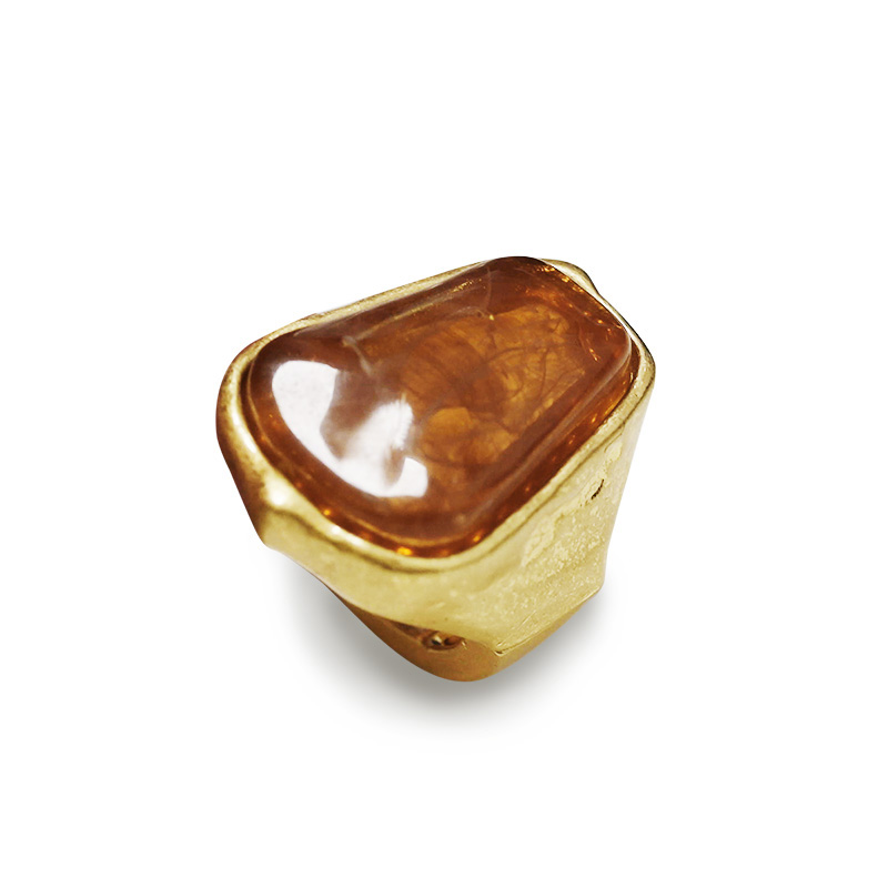 GRANDE ANELLO ELASTICO A TRAPEZIO CON PIETRA IN RESINA - NY25100C571