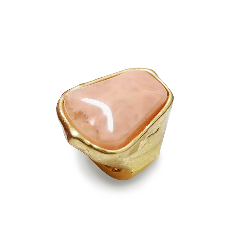 GRANDE ANELLO ELASTICO A TRAPEZIO CON PIETRA IN RESINA - NY25100C571