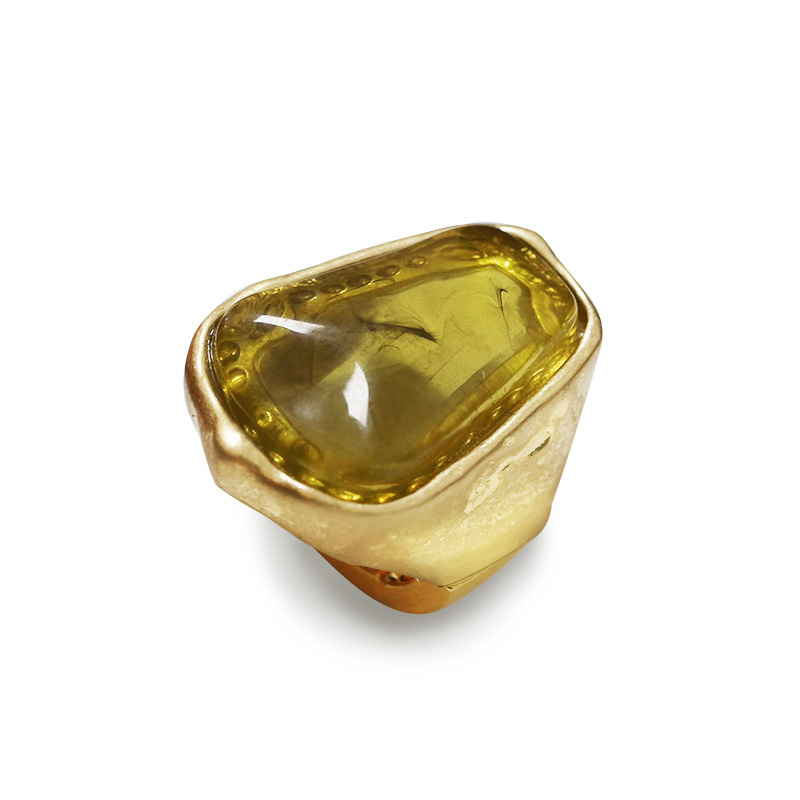 GRANDE ANELLO ELASTICO A TRAPEZIO CON PIETRA IN RESINA - NY25100C571