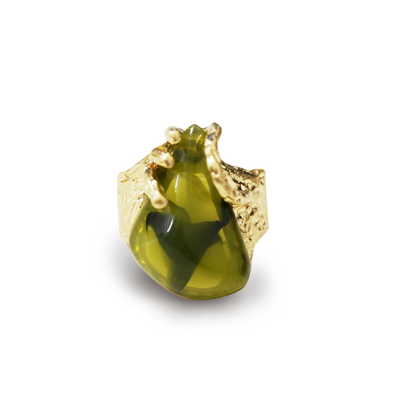 GRANDE ANELLO ELASTICO IRREGOLARE CON PIETRA IN RESINA - NY25100C572