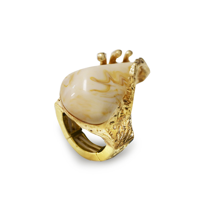 GRANDE ANELLO ELASTICO IRREGOLARE CON PIETRA IN RESINA - NY25100C572