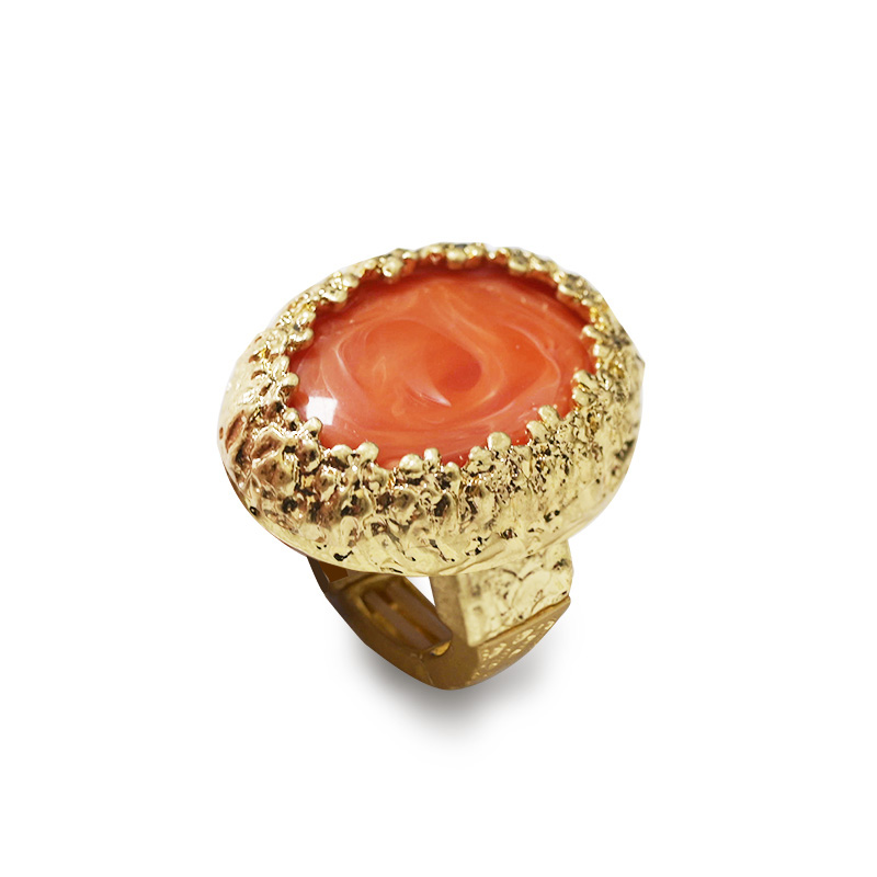 GRANDE ANELLO ELASTICO OVALE CON PIETRA IN RESINA - NY25100C573