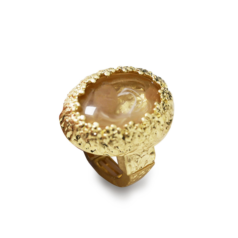GRANDE ANELLO ELASTICO OVALE CON PIETRA IN RESINA - NY25100C573
