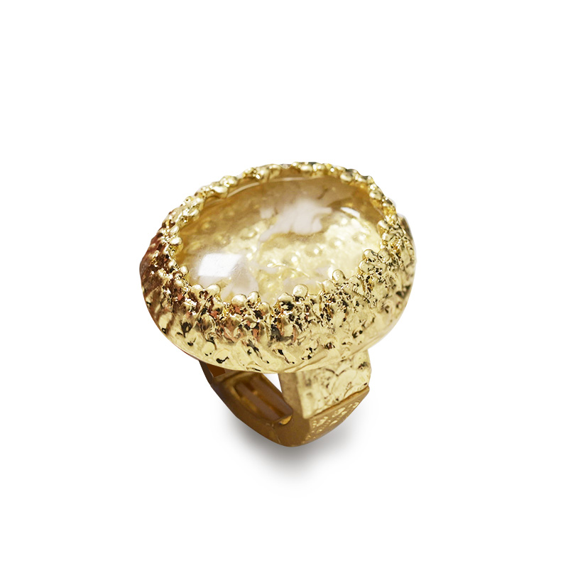 GRANDE ANELLO ELASTICO OVALE CON PIETRA IN RESINA - NY25100C573