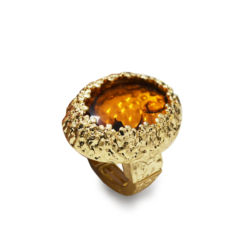 GRANDE ANELLO ELASTICO OVALE CON PIETRA IN RESINA - NY25100C573