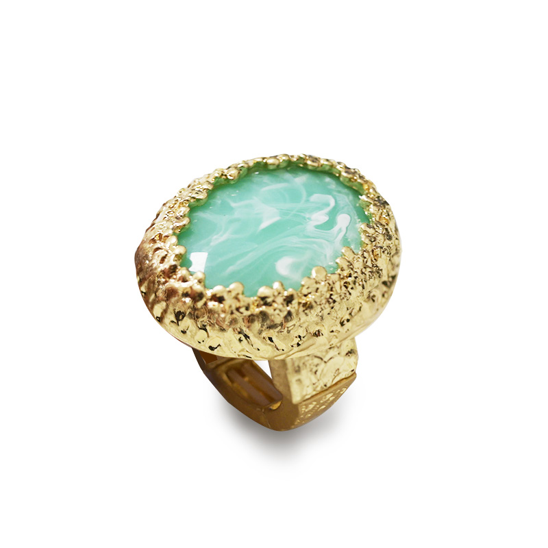 GRANDE ANELLO ELASTICO OVALE CON PIETRA IN RESINA - NY25100C573