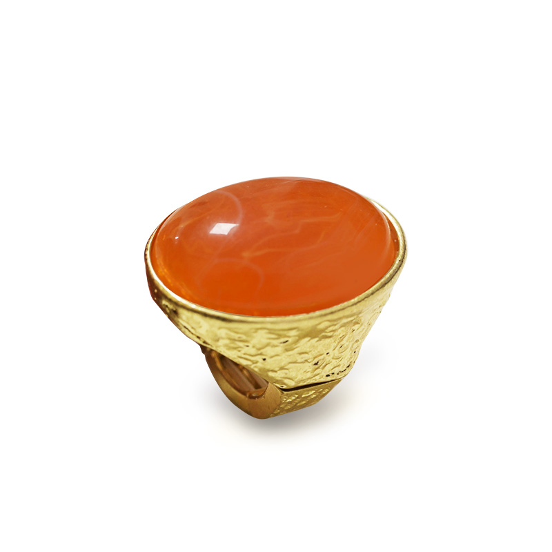 GRANDE ANELLO ELASTICO OVALE CON PIETRA IN RESINA - NY25100C574