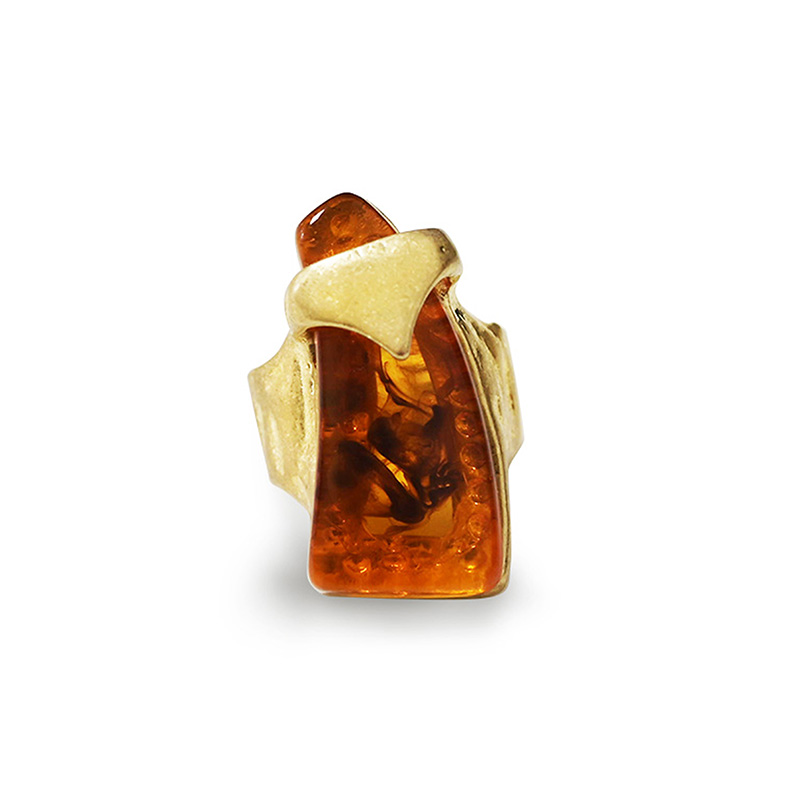 GRANDE ANELLO ELASTICO SCULTOREO CON PIETRA IN RESINA - NY25100C575