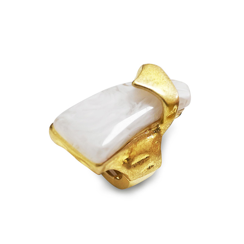 GRANDE ANELLO ELASTICO SCULTOREO CON PIETRA IN RESINA - NY25100C575