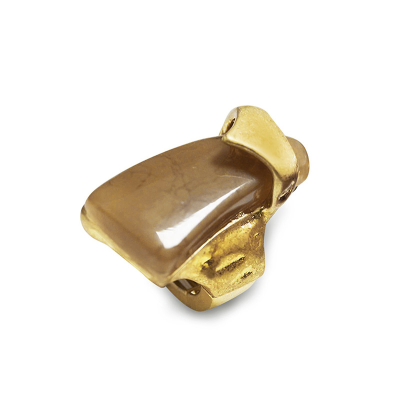 GRANDE ANELLO ELASTICO SCULTOREO CON PIETRA IN RESINA - NY25100C575