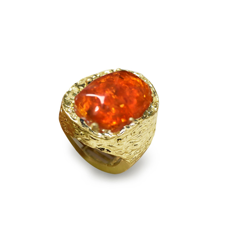 GRANDE ANELLO ELASTICO OVALE CON PIETRA IN RESINA - NY25100C578