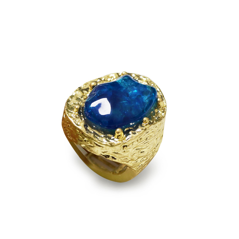 GRANDE ANELLO ELASTICO OVALE CON PIETRA IN RESINA - NY25100C578