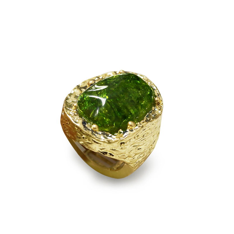 GRANDE ANELLO ELASTICO OVALE CON PIETRA IN RESINA - NY25100C578