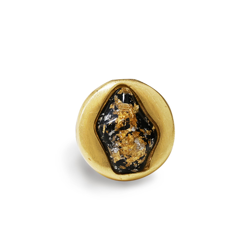GRANDE ANELLO ELASTICO TONDO CON PIETRA IN RESINA - NY25100C579