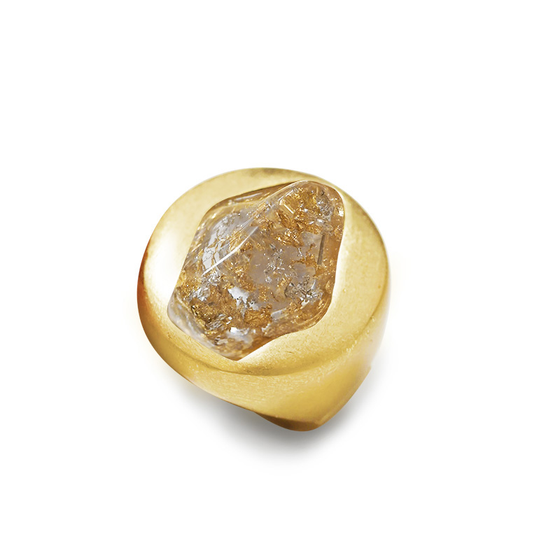 GRANDE ANELLO ELASTICO TONDO CON PIETRA IN RESINA - NY25100C579